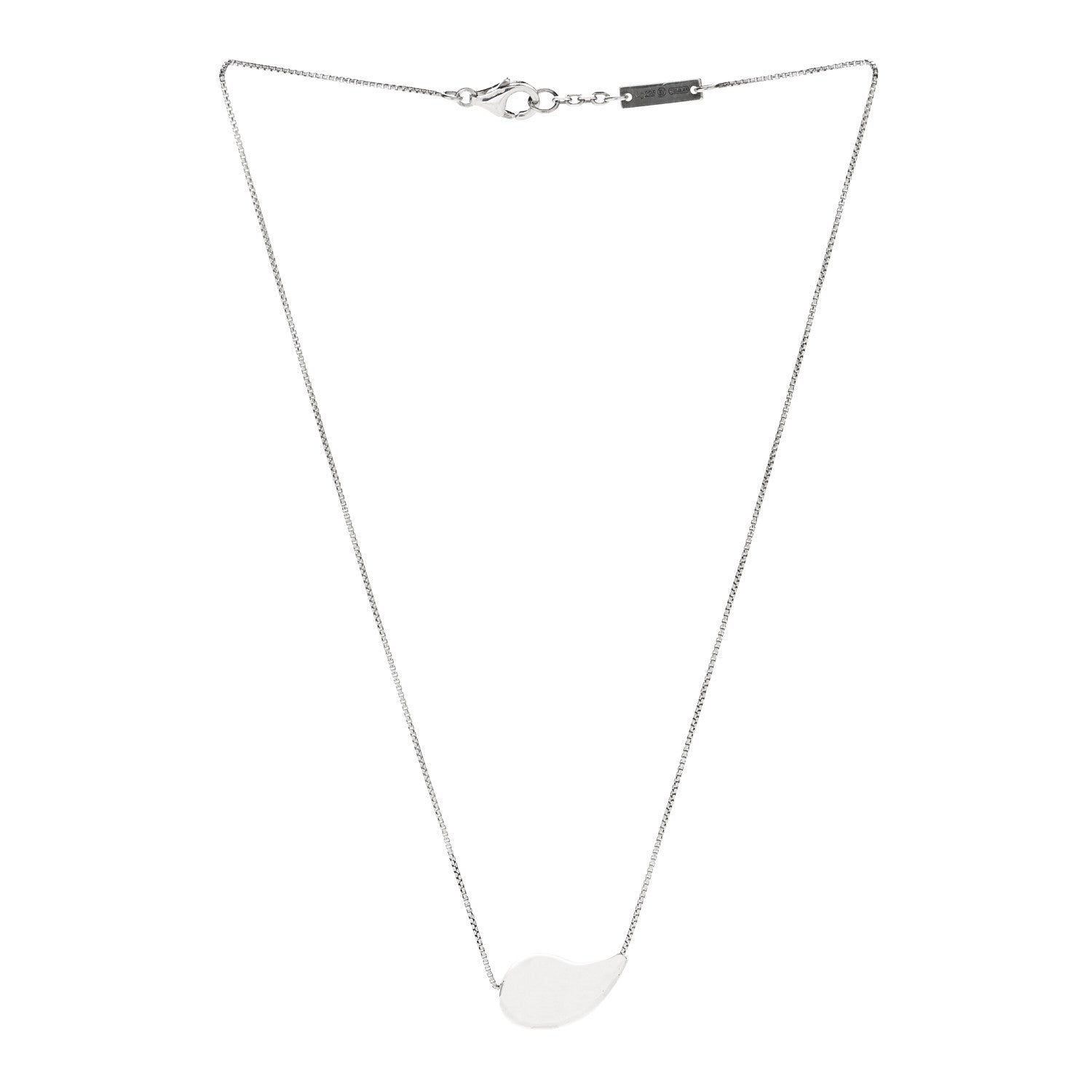 Bottega Veneta Sterling Silver Drop Pendant Necklace Green 3 of 6
