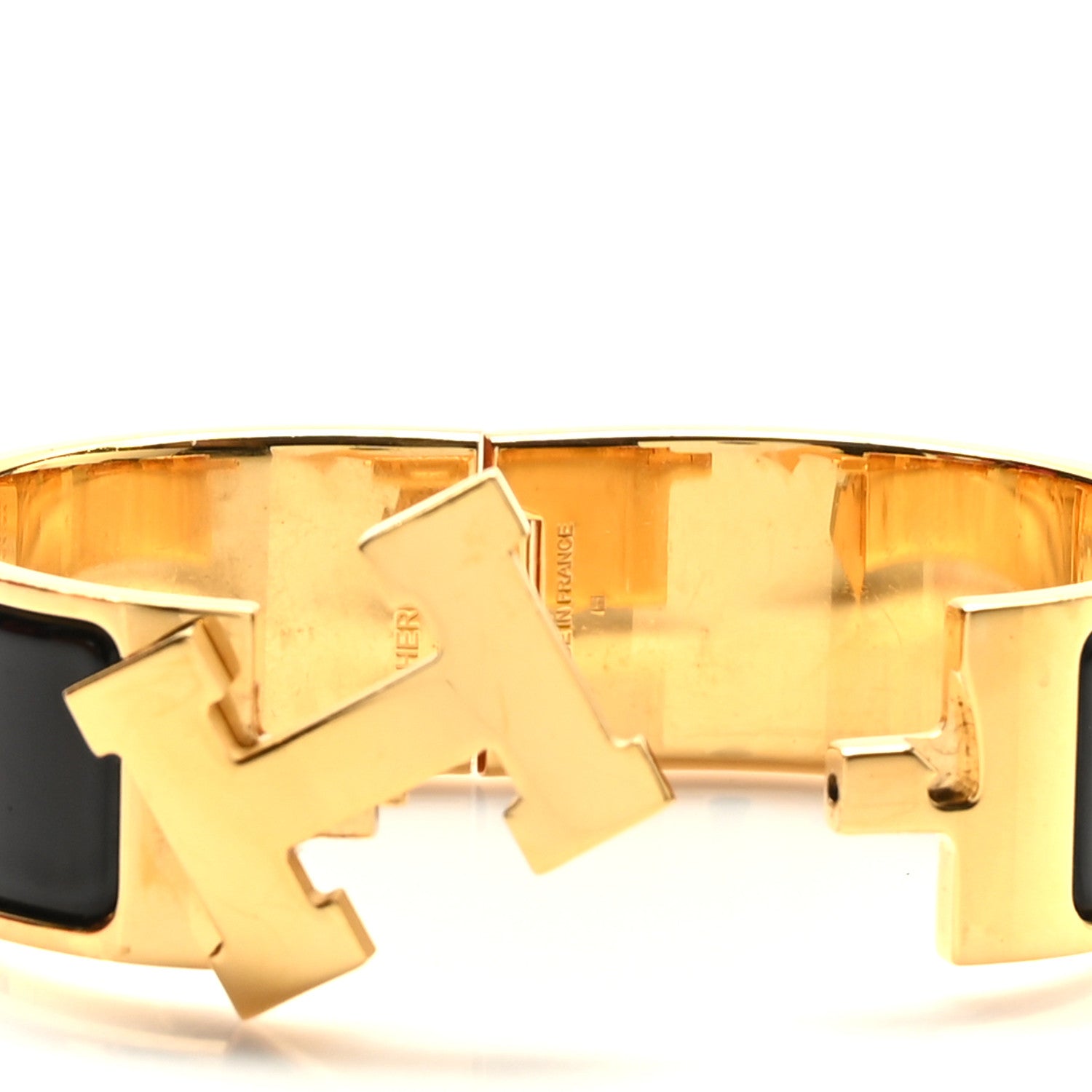Hermes Enamel Wide Clic Clac H Bracelet PM Black 4 of 5