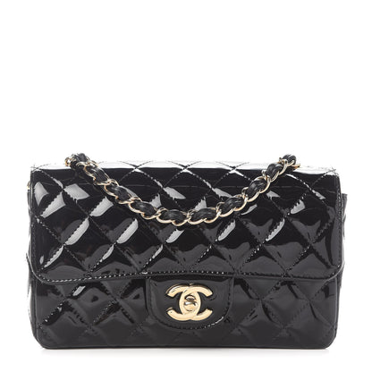Chanel Patent Calfskin Quilted Mini Rectangular Flap Black 1 of 9