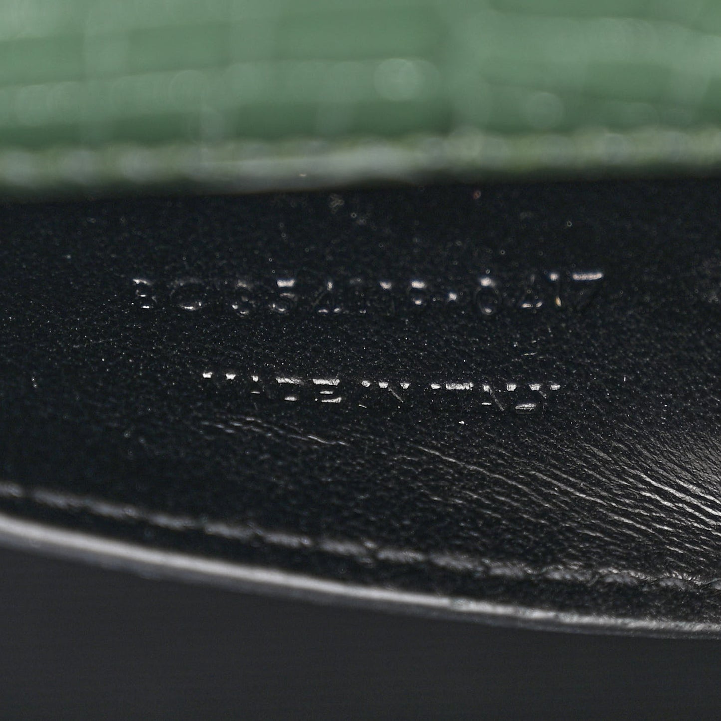 Calfskin Crocodile Embossed Medium Classic Monogram Kate Tassel Satchel Dark Mint