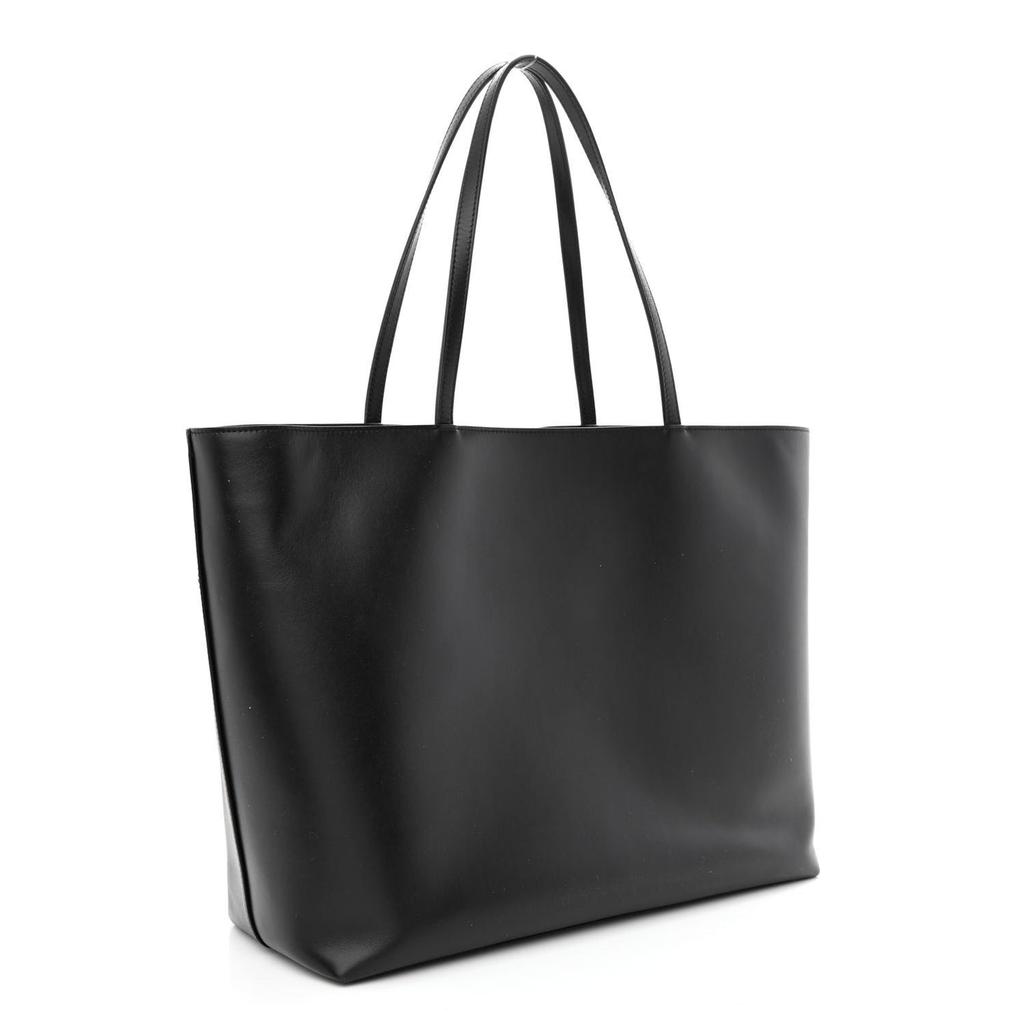 Calfskin DG Logo Shopper Tote Black