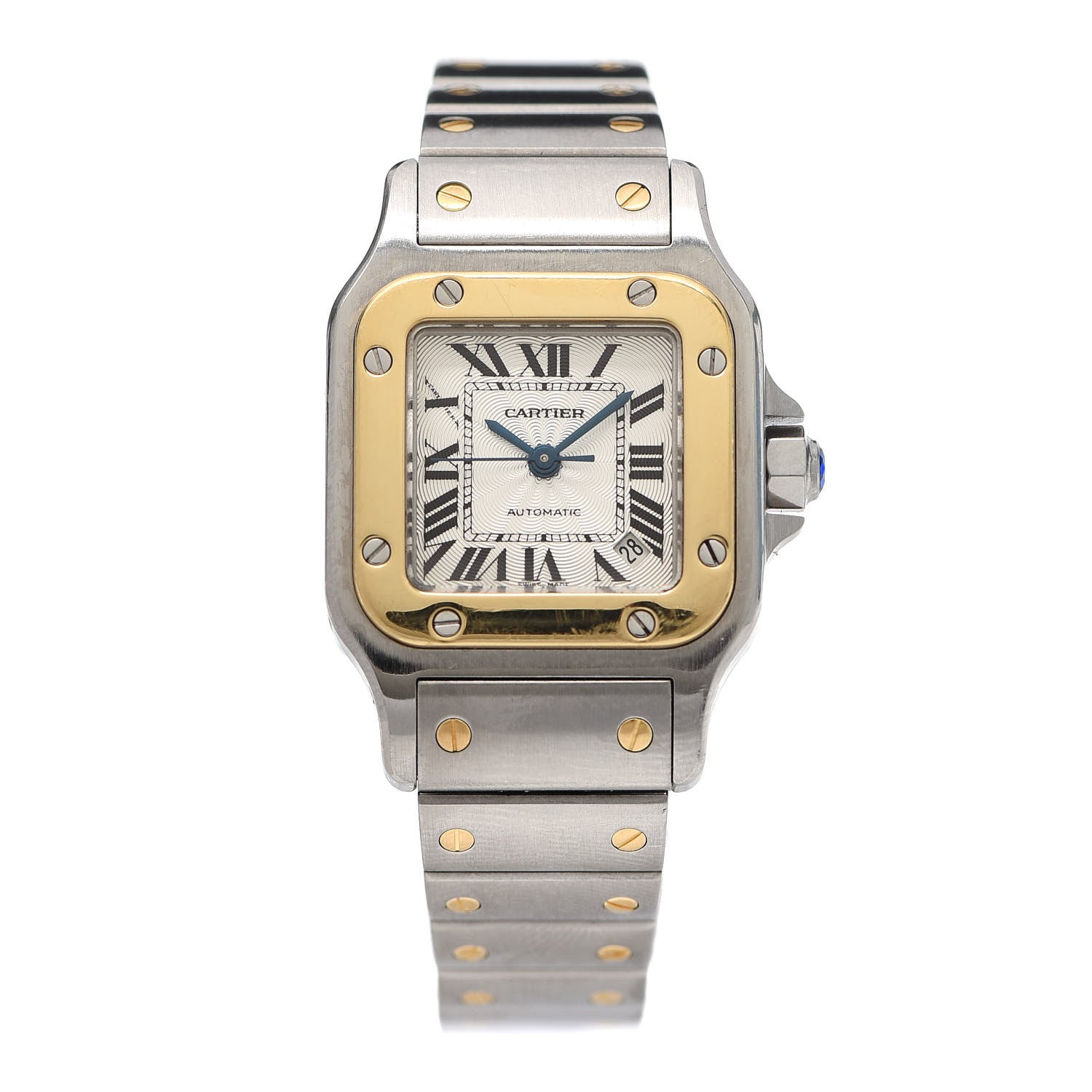 Cartier Stainless Steel 18K Yellow Gold 24mm Santos De Cartier Galbee Automatic Watch 1 of 6