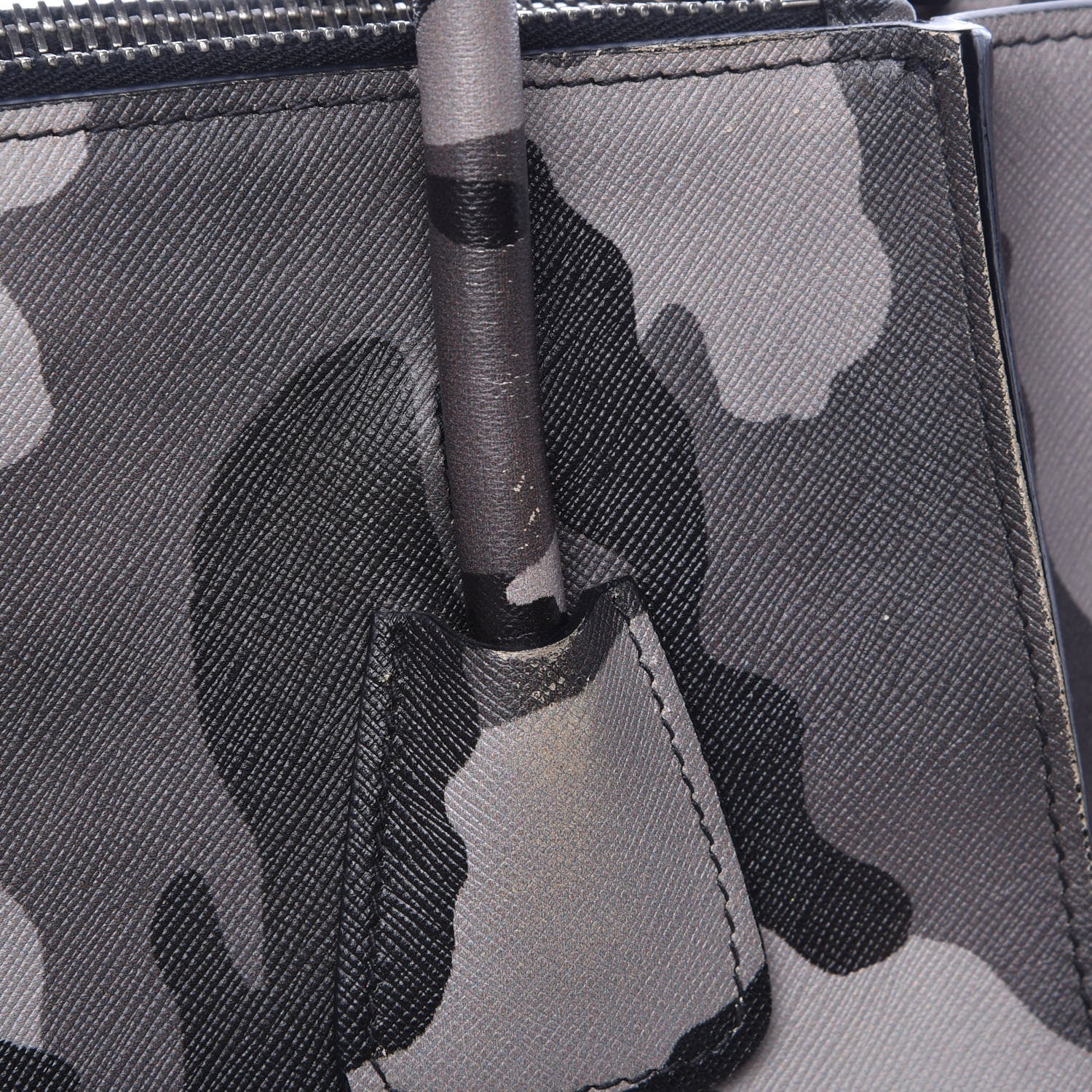 Prada Saffiano Soft Camouflage Print Small Twin Pocket Tote Marmo Dis Camouflage 15 of 19