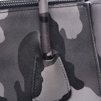 Prada Saffiano Soft Camouflage Print Small Twin Pocket Tote Marmo Dis Camouflage 15 of 19