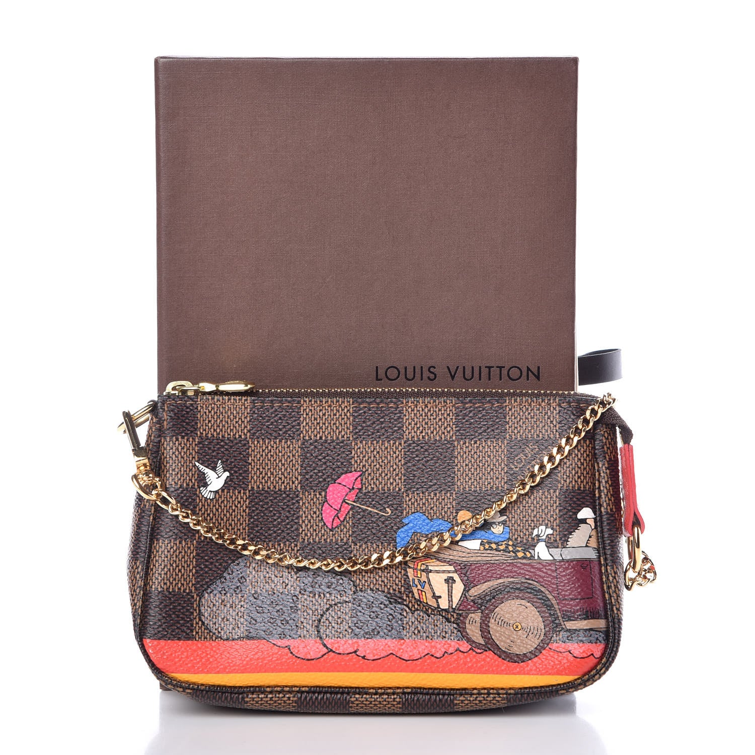 Louis Vuitton Damier Ebene 2015 Christmas Animation Mini Pochette Accessories 8 of 8