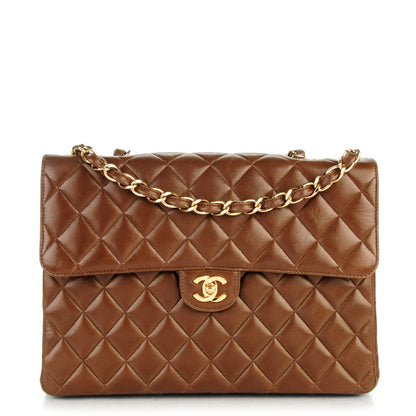 Chanel Lambskin Quilted Jumbo Single Flap Brown 1 of 9