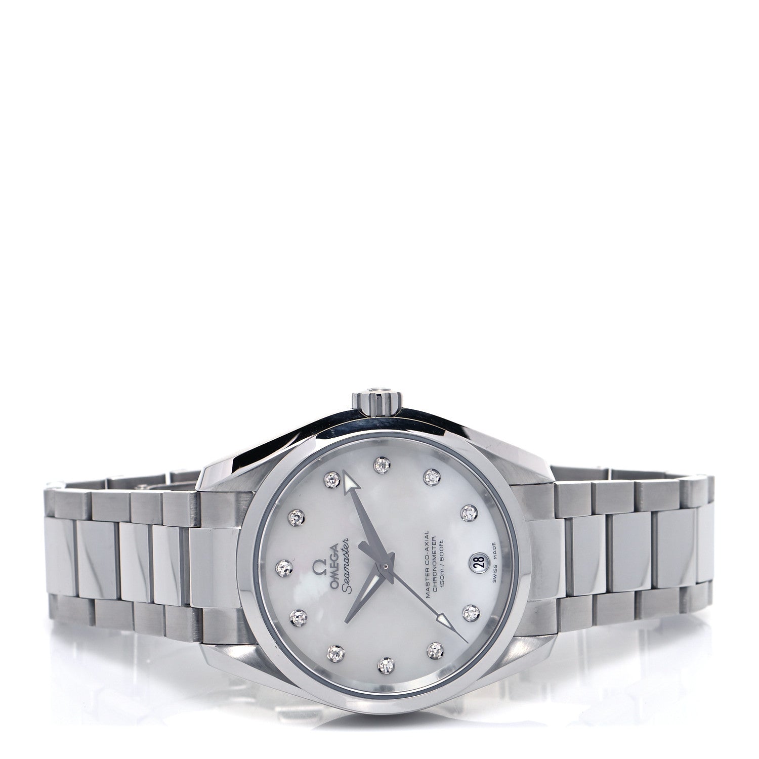 Omega Stainless Steel Diamond Mother of Pearl 39mm Seamaster Master Co-Axial Chronometer Aqua Terra Automatic Watch 231.10.39.21.55.002 2 of 5