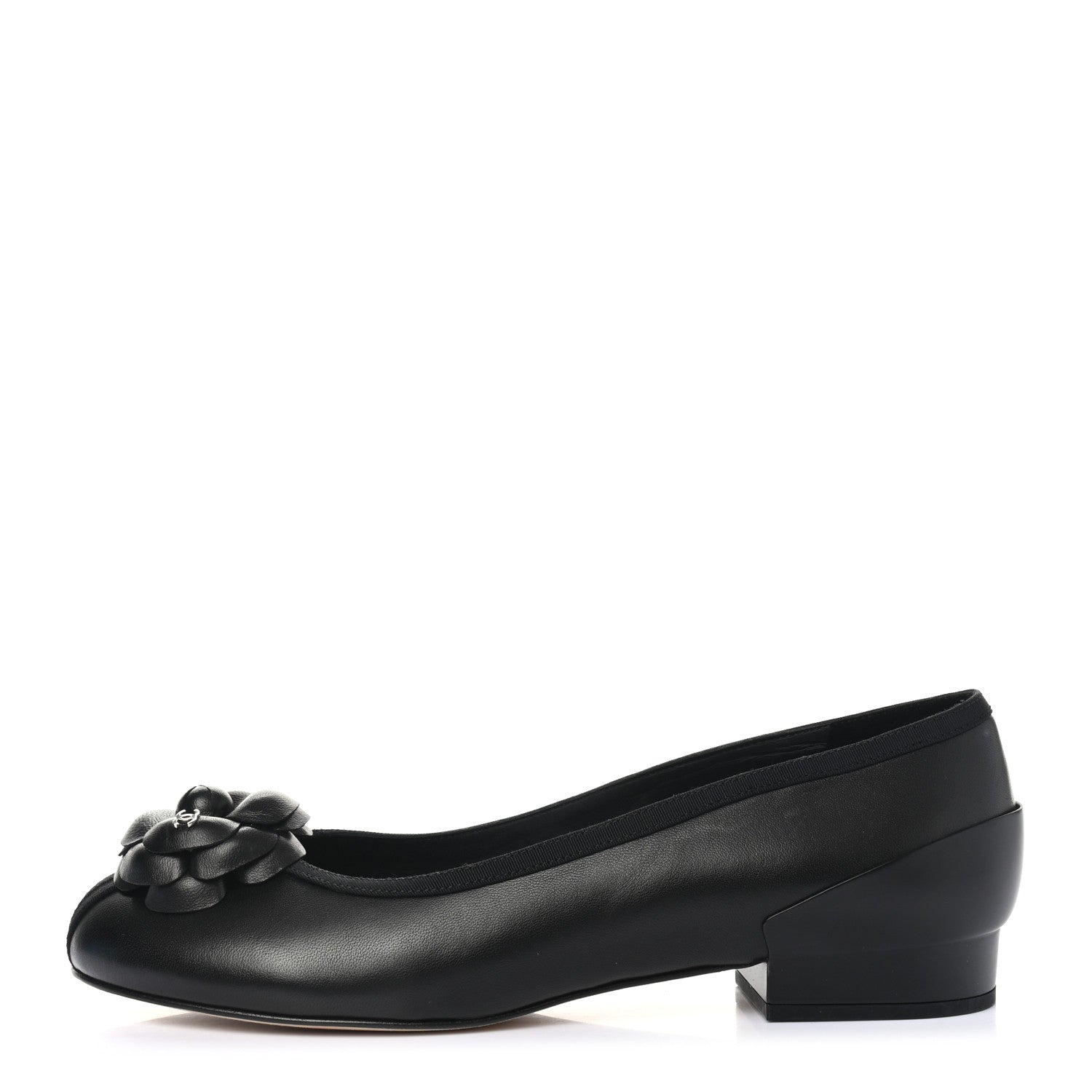 Chanel Lambskin Camellia Ballerina Flats 37 Black 1 of 10