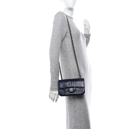 Chanel Shiny Alligator Mini Rectangular Flap Blue 2 of 10