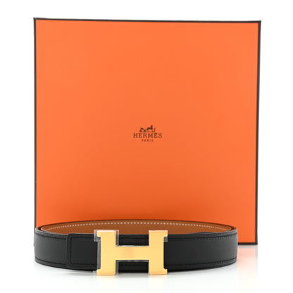 Hermes Swift Epsom 24mm Mini Constance H Belt 90 Black Gold 6 of 6