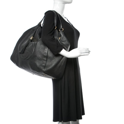 Gucci Pebbled Calfskin Large Soho Shoulder Bag Black 2 of 12