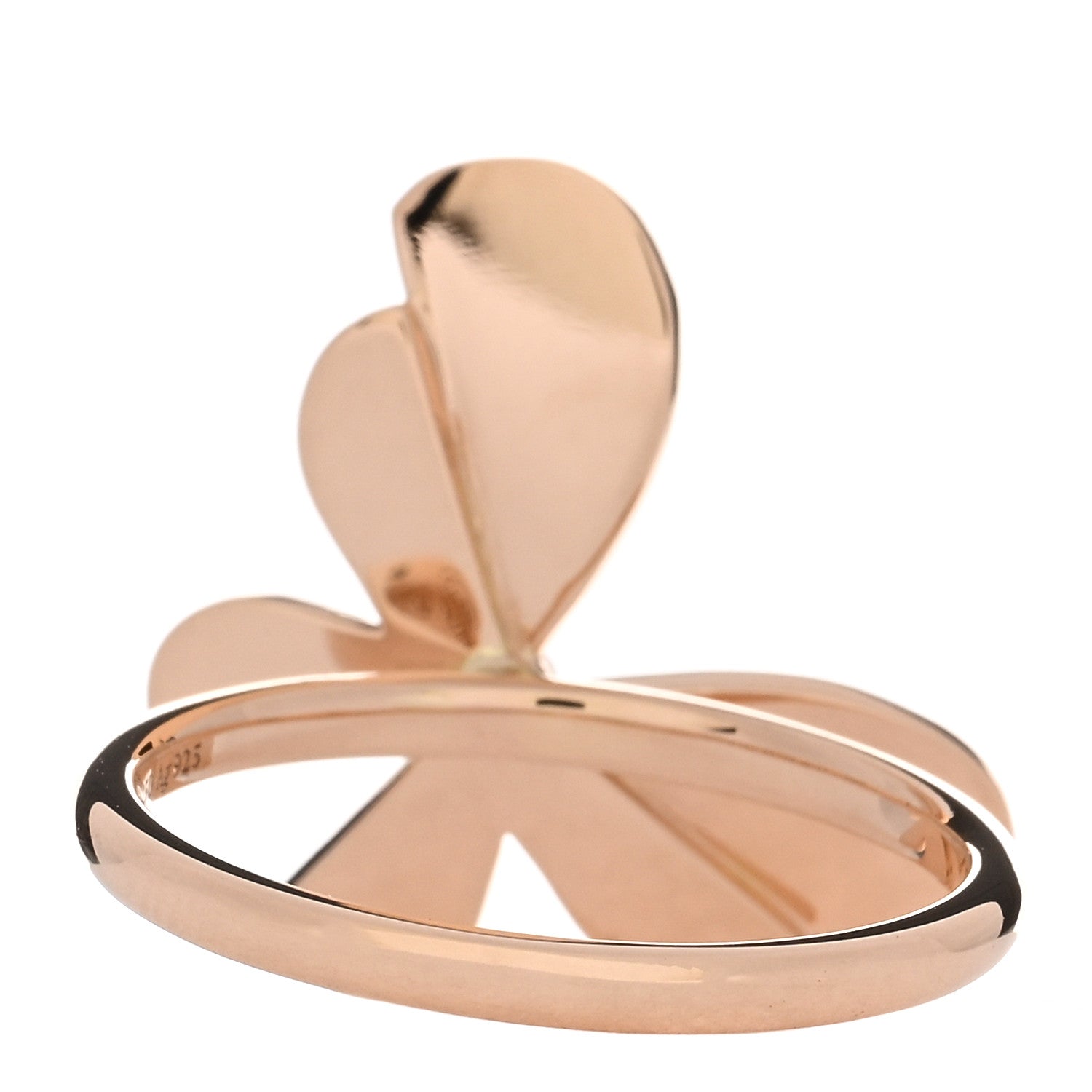Tiffany 18K Rose Gold Sterling Silver Return to Tiffany Love Bugs Butterfly Ring 54 7 3 of 4