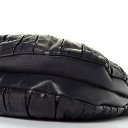 Christian Dior Lambskin Plisse Pleated Shoulder Bag Black 9 of 9