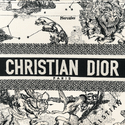 Christian Dior Canvas Zodiac Toile De Jouy Embroidered Medium Book Tote Latte 7 of 9
