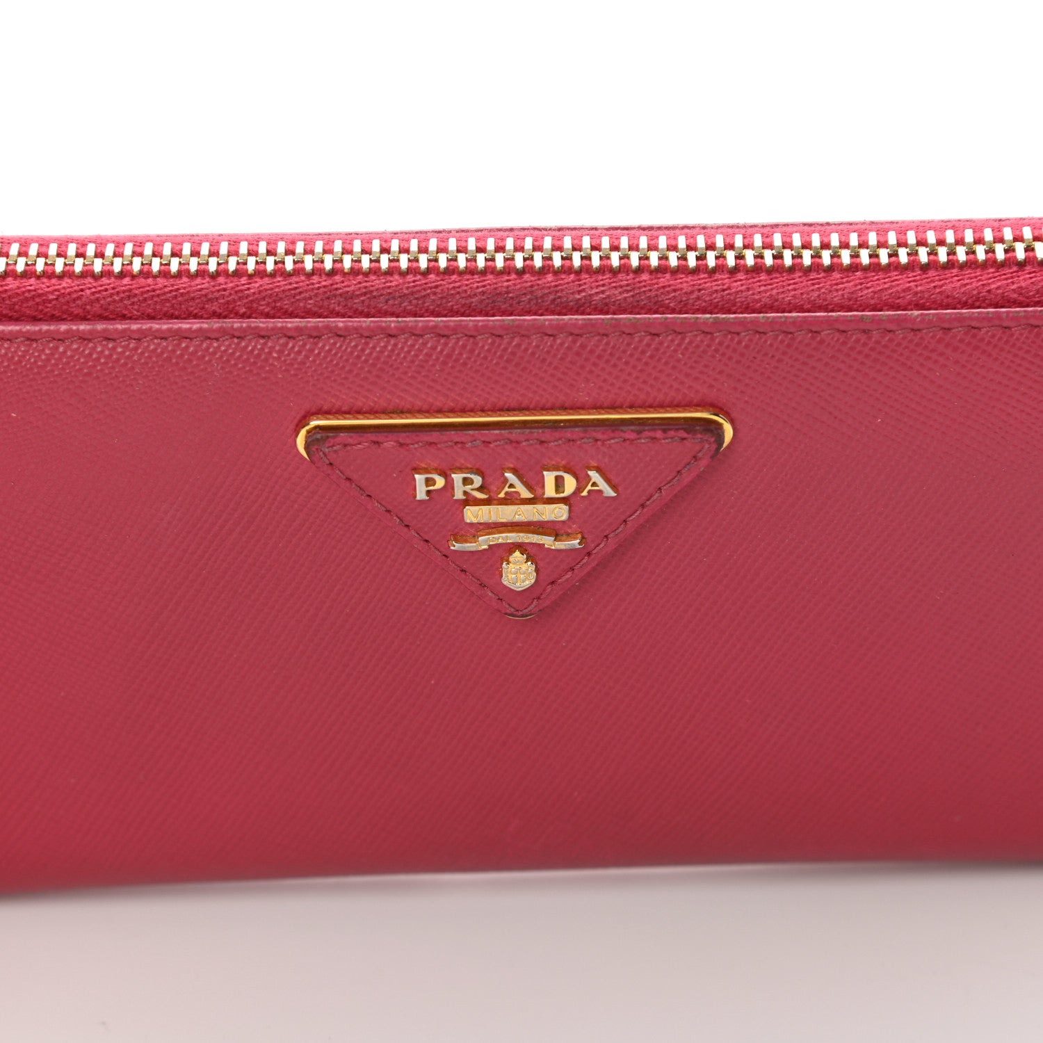 Prada Saffiano Half Zip Wallet Ibisco 16 of 16