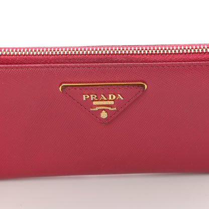 Prada Saffiano Half Zip Wallet Ibisco 16 of 16