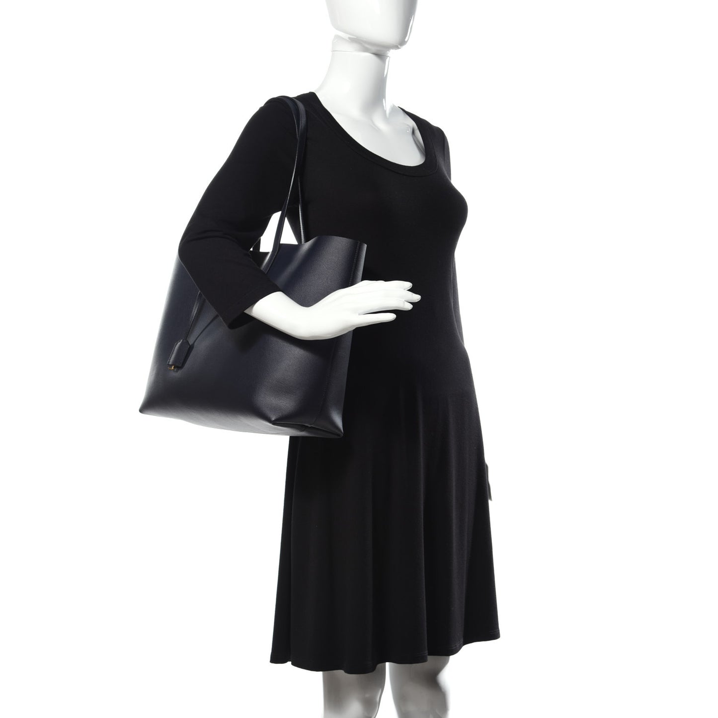 Calfskin Large Shopping Tote Deep Marine