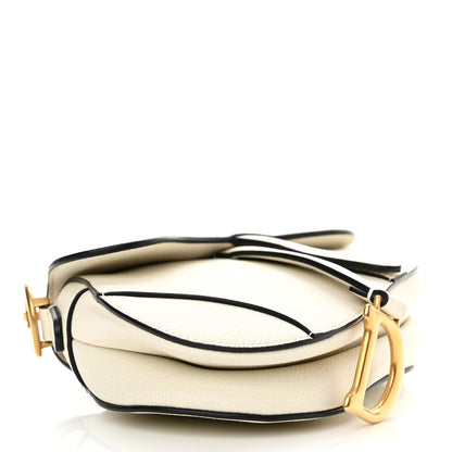 Christian Dior Grained Calfskin Mini Saddle Bag White 4 of 13