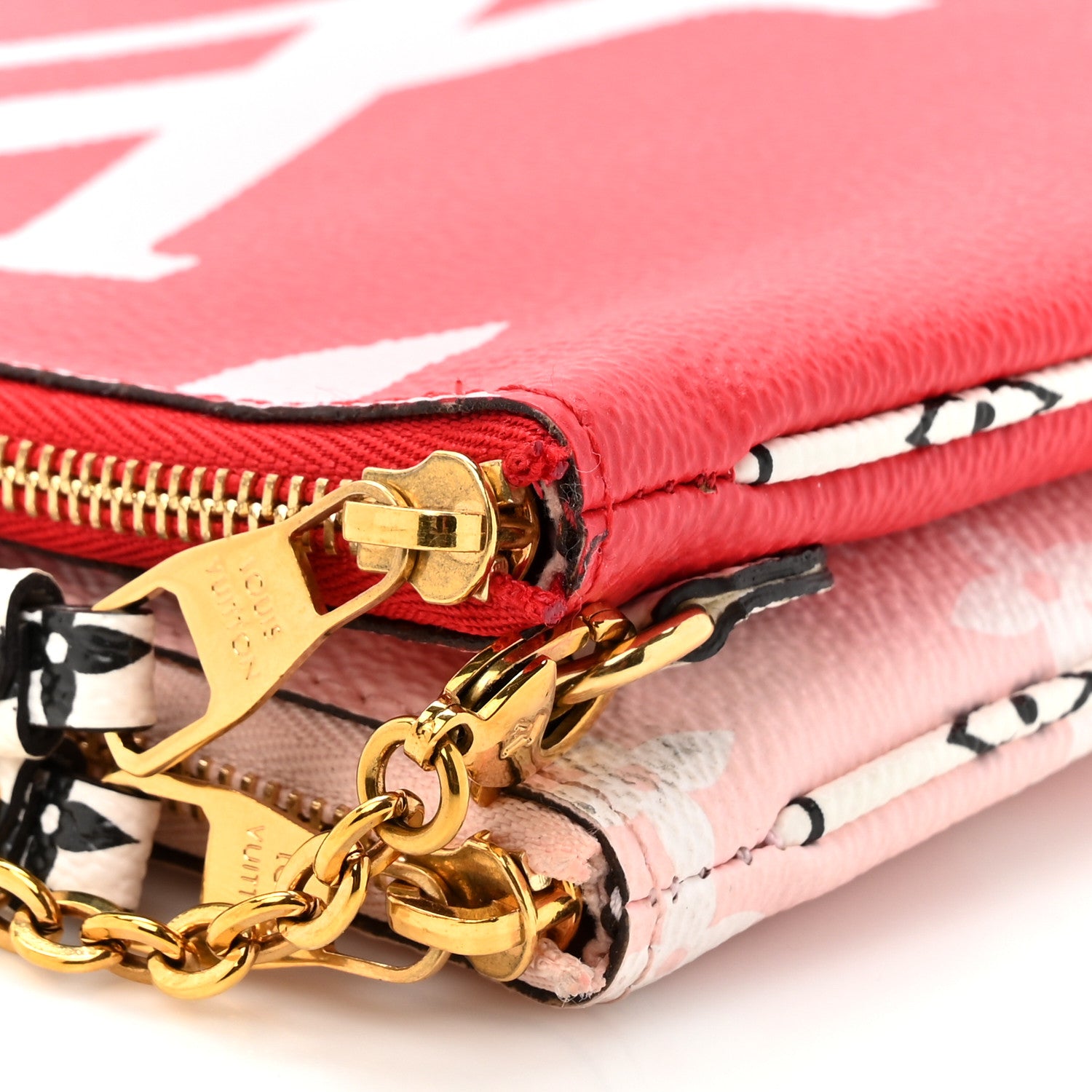 Louis Vuitton Monogram Giant Double Zip Pochette Rouge 13 of 14