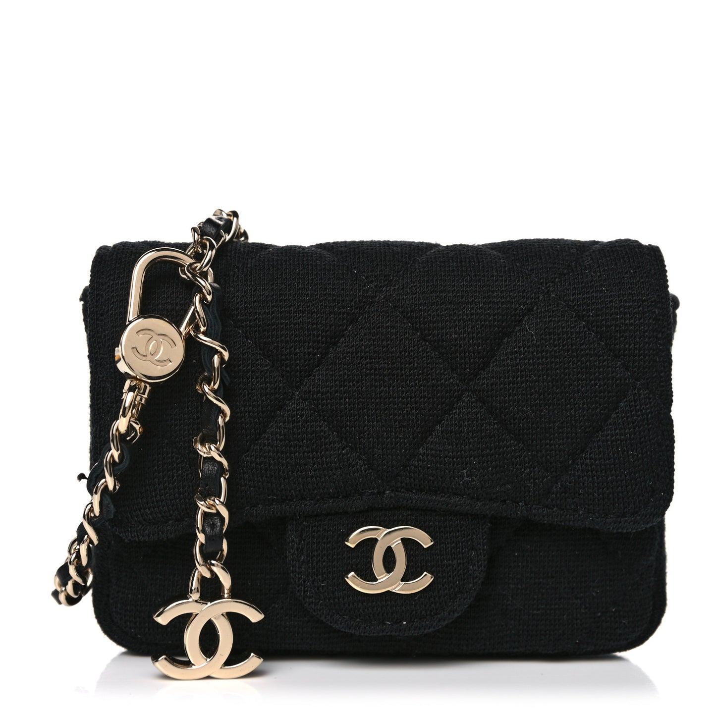Jersey Quilted Belt Bag Black