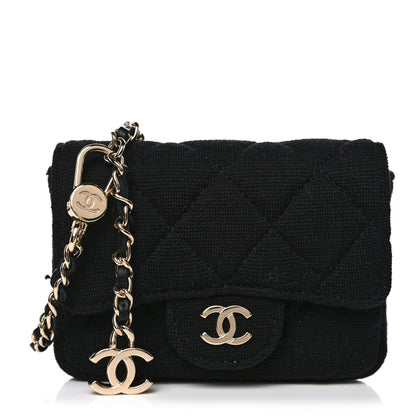 Chanel Jersey Quilted Belt Bag Black 1 of 10