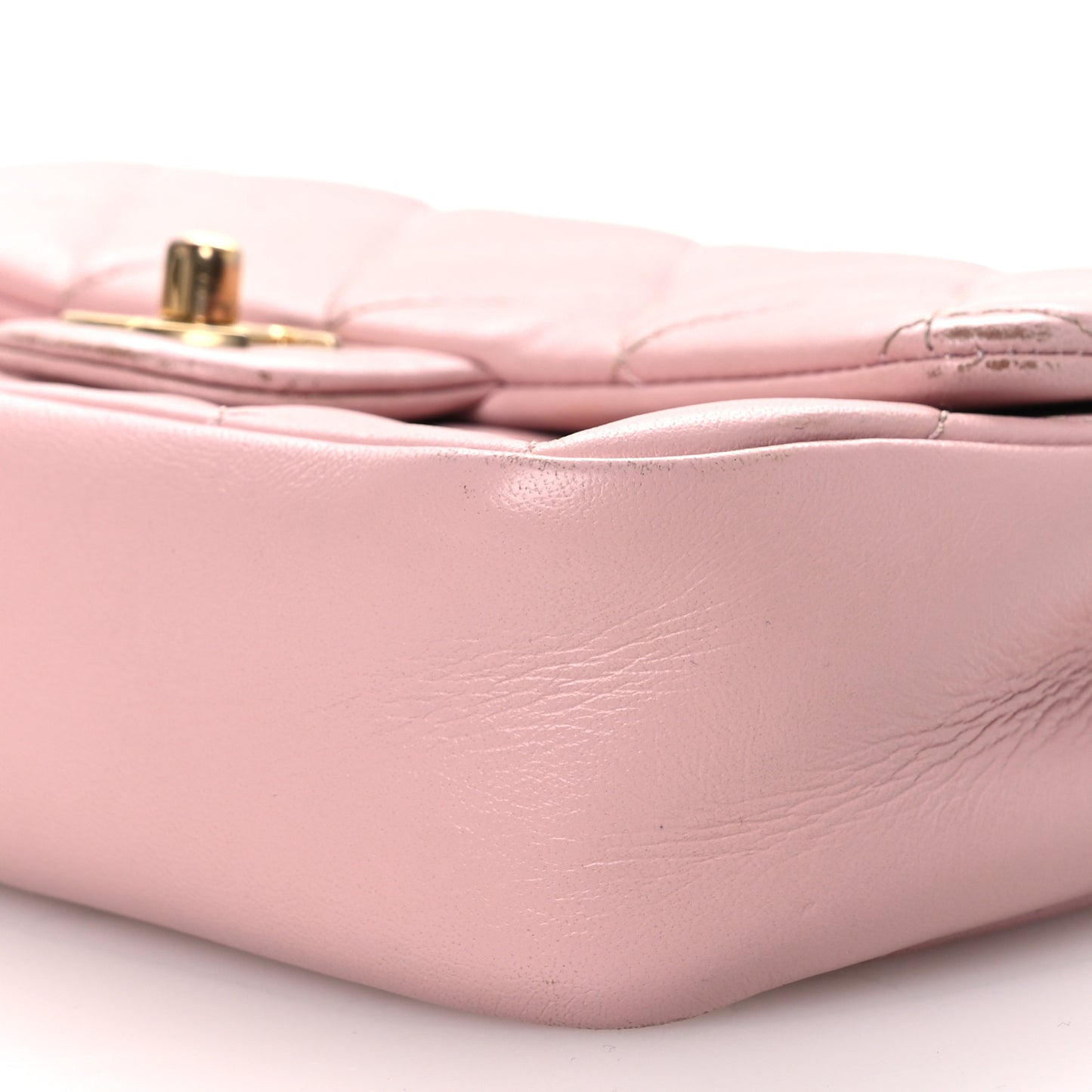 Lambskin Quilted Mini Heart Charms Flap Light Pink