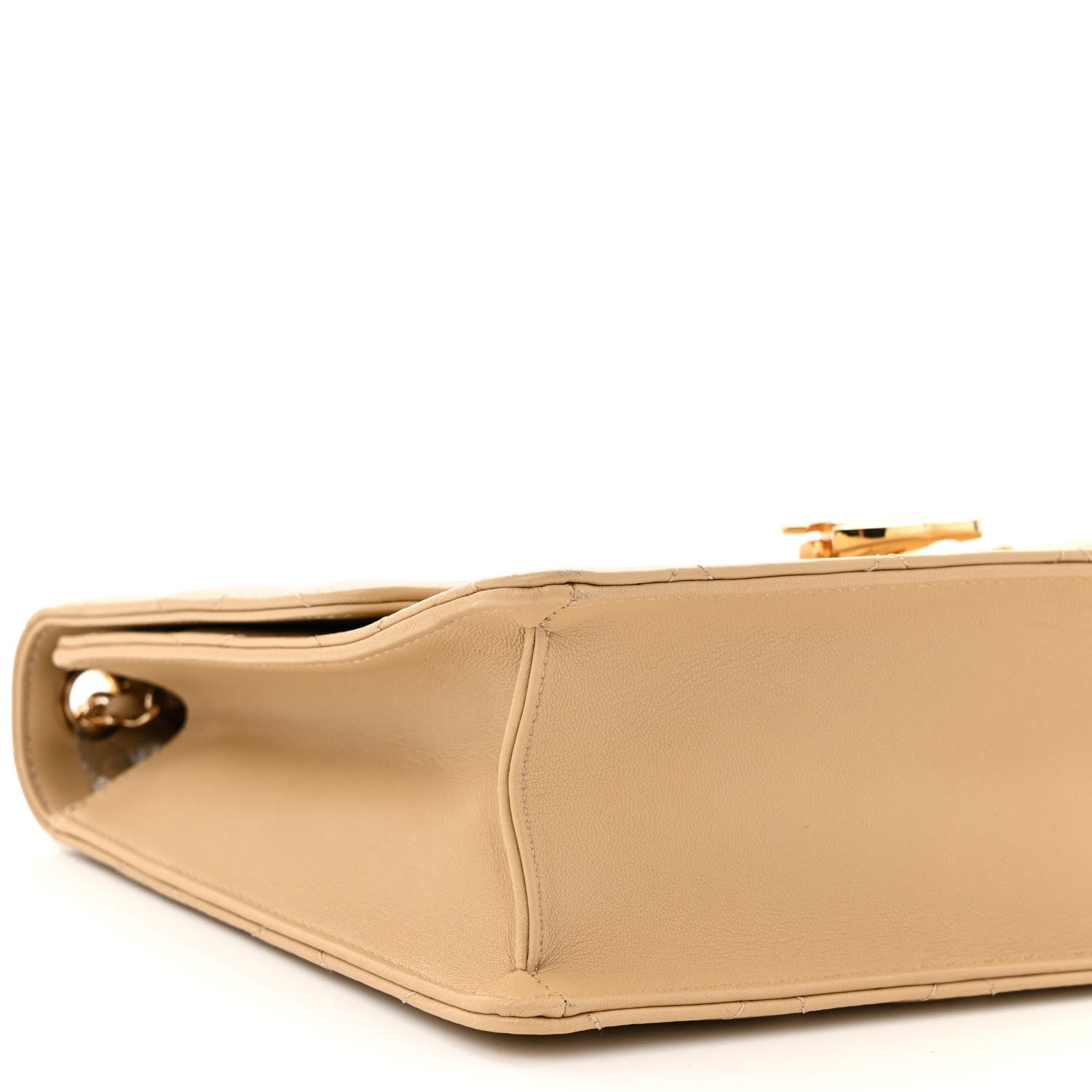 Chanel Lambskin Quilted Medium Golden Class Flap Dark Beige 9 of 12