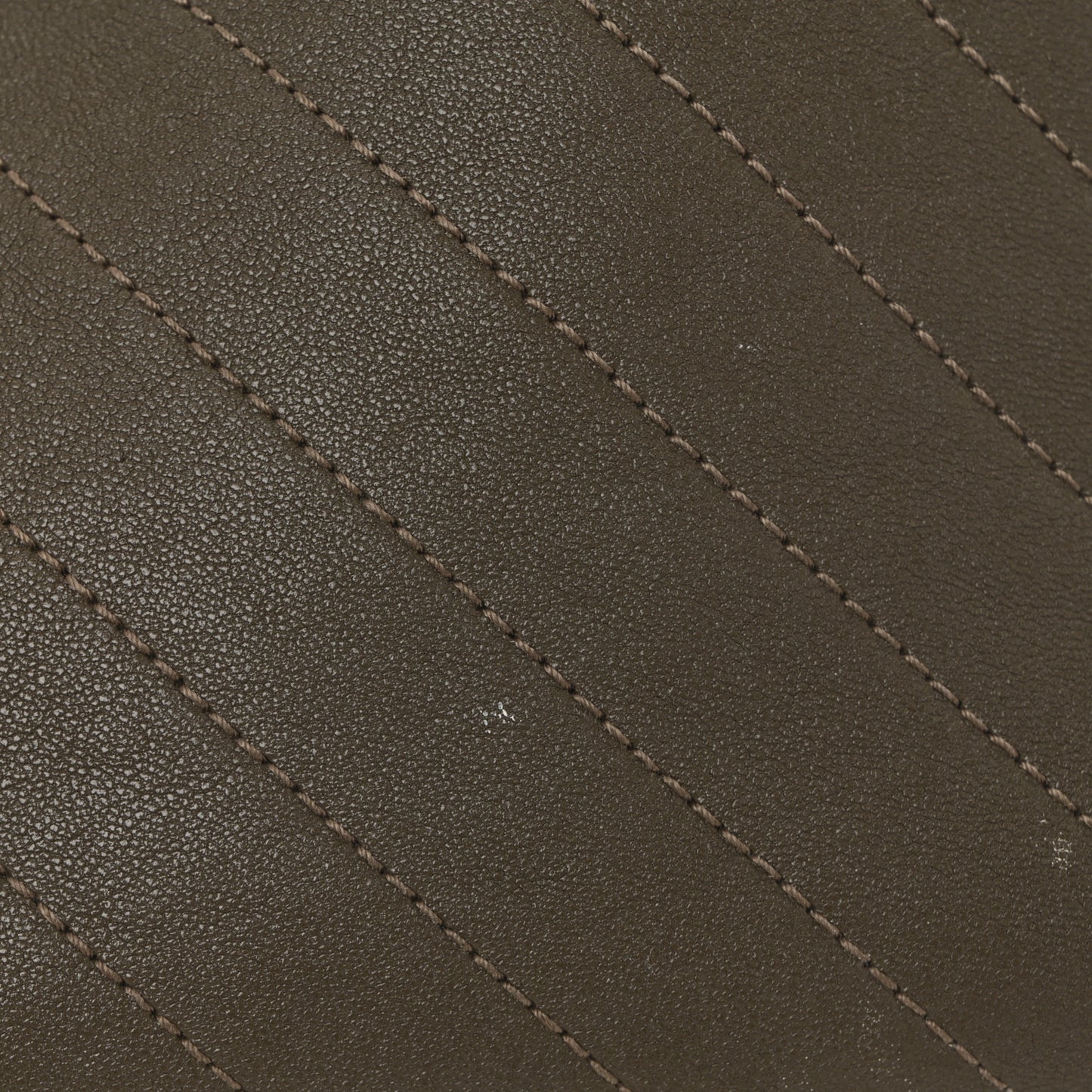 Sakai Be Green Calfskin Diagonal Stitched Small Blondie Tote Craclet Brown