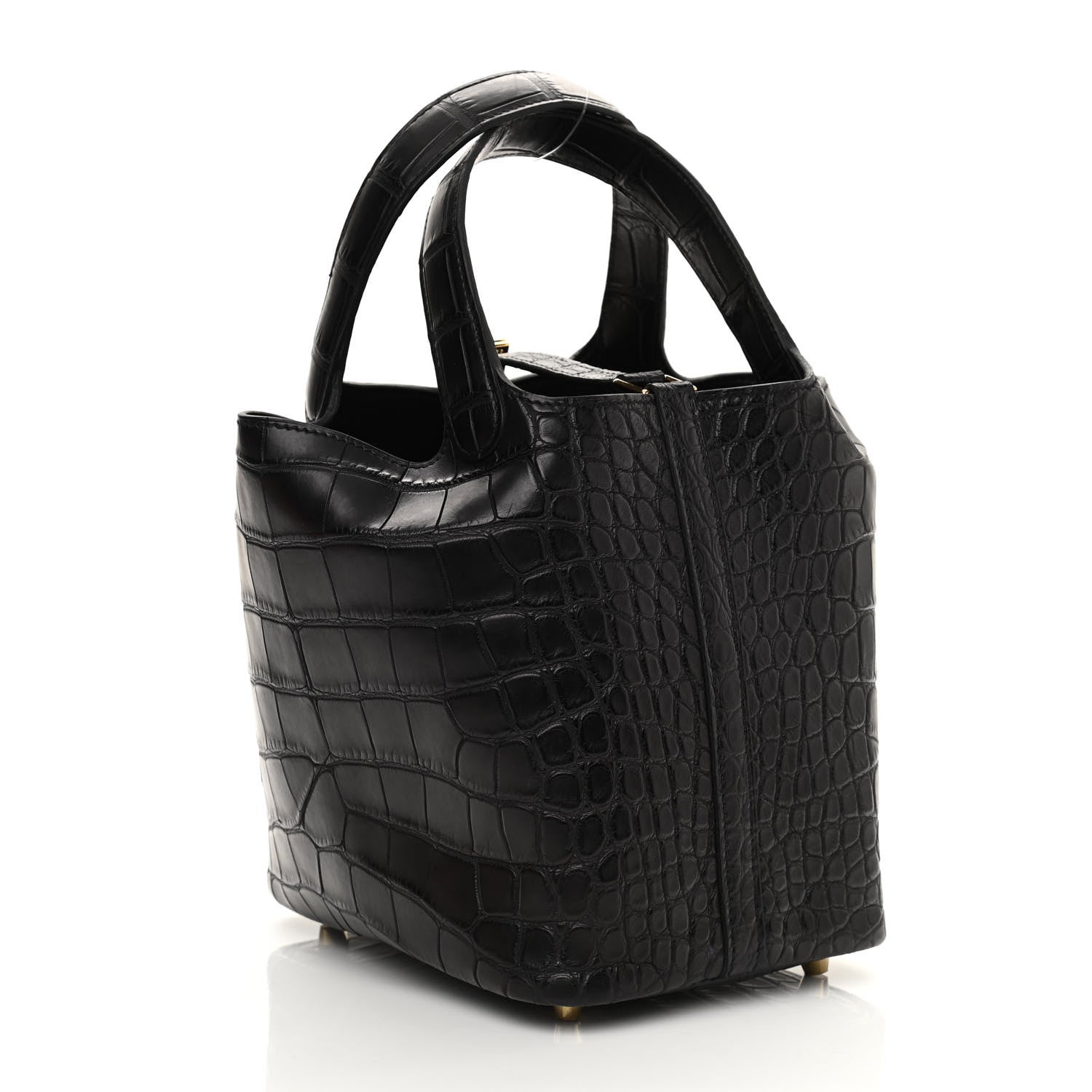 Hermes Matte Alligator Picotin Lock 18 Black 3 of 10