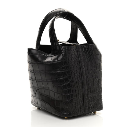 Hermes Matte Alligator Picotin Lock 18 Black 3 of 10