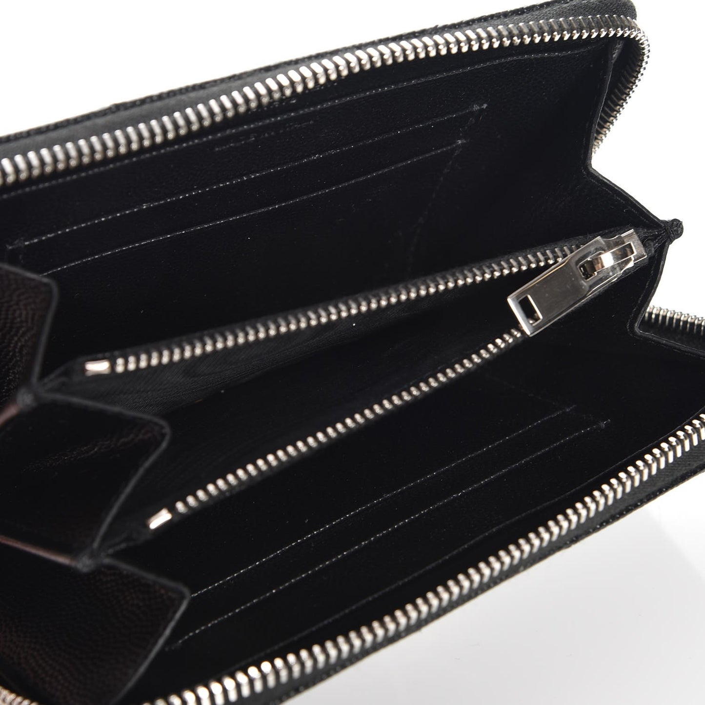 Grain De Poudre Matelasse Chevron Monogram Zip Around Wallet Black