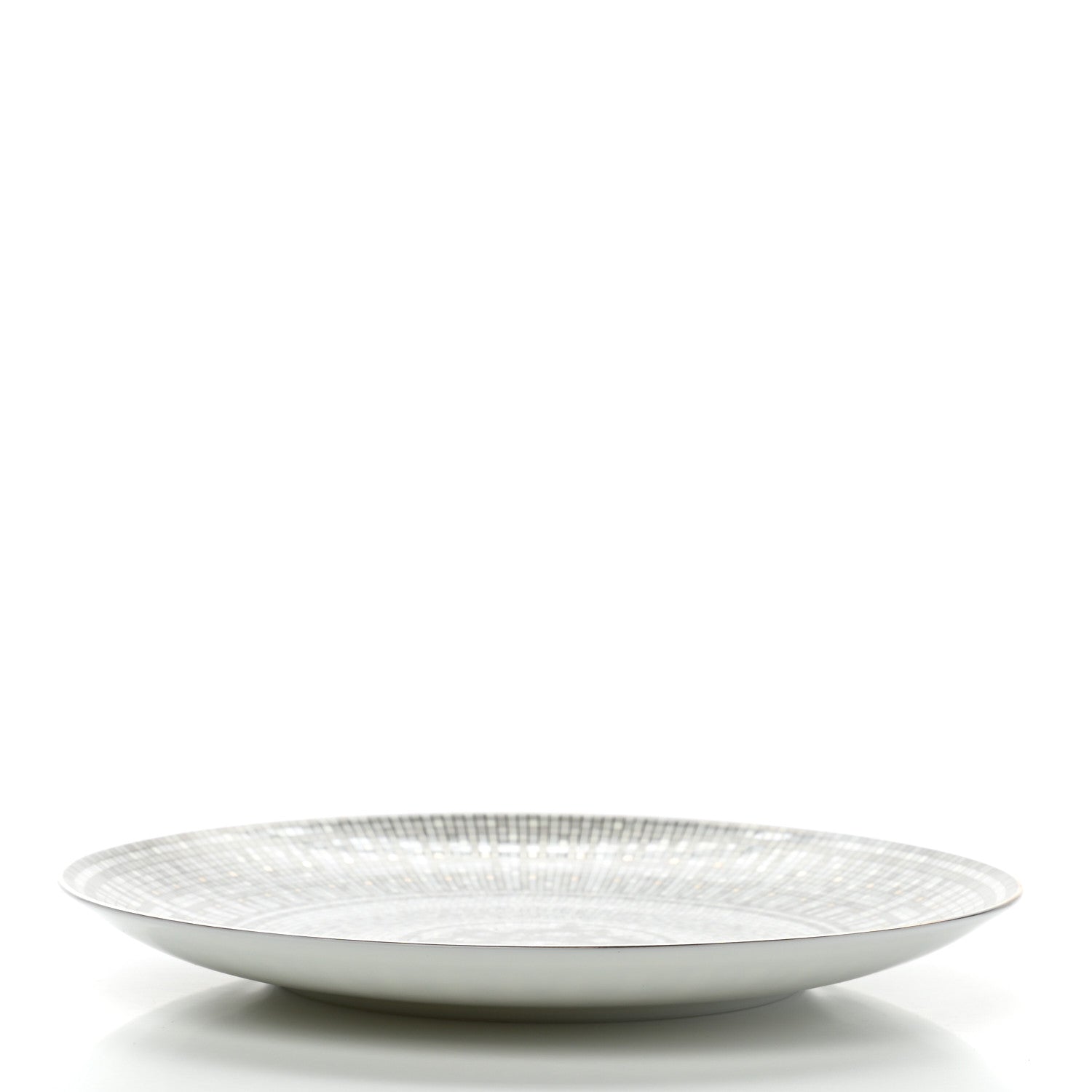 Hermes Porcelain Mosaique au 24 Platine Dessert Plate 8.3 3 of 7
