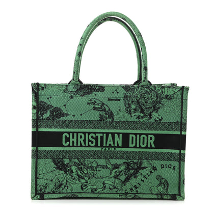Christian Dior Canvas Embroidered Medium Zodiac Toile De Jouy Book Tote Green 1 of 10