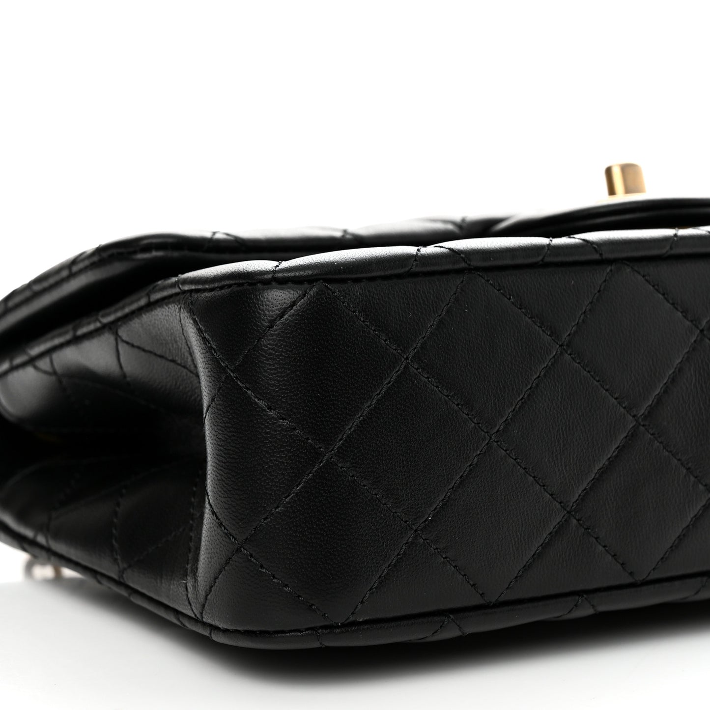 Lambskin Quilted Small Sweet Camellia Flap Black