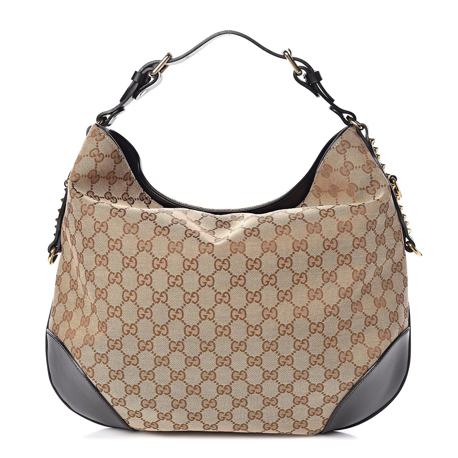 Gucci Monogram Medium Patti Stud Hobo Black 1 of 10