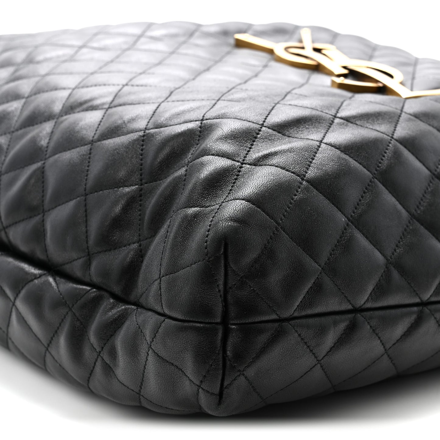 Lambskin Quilted Maxi Icare Shopping Tote Black