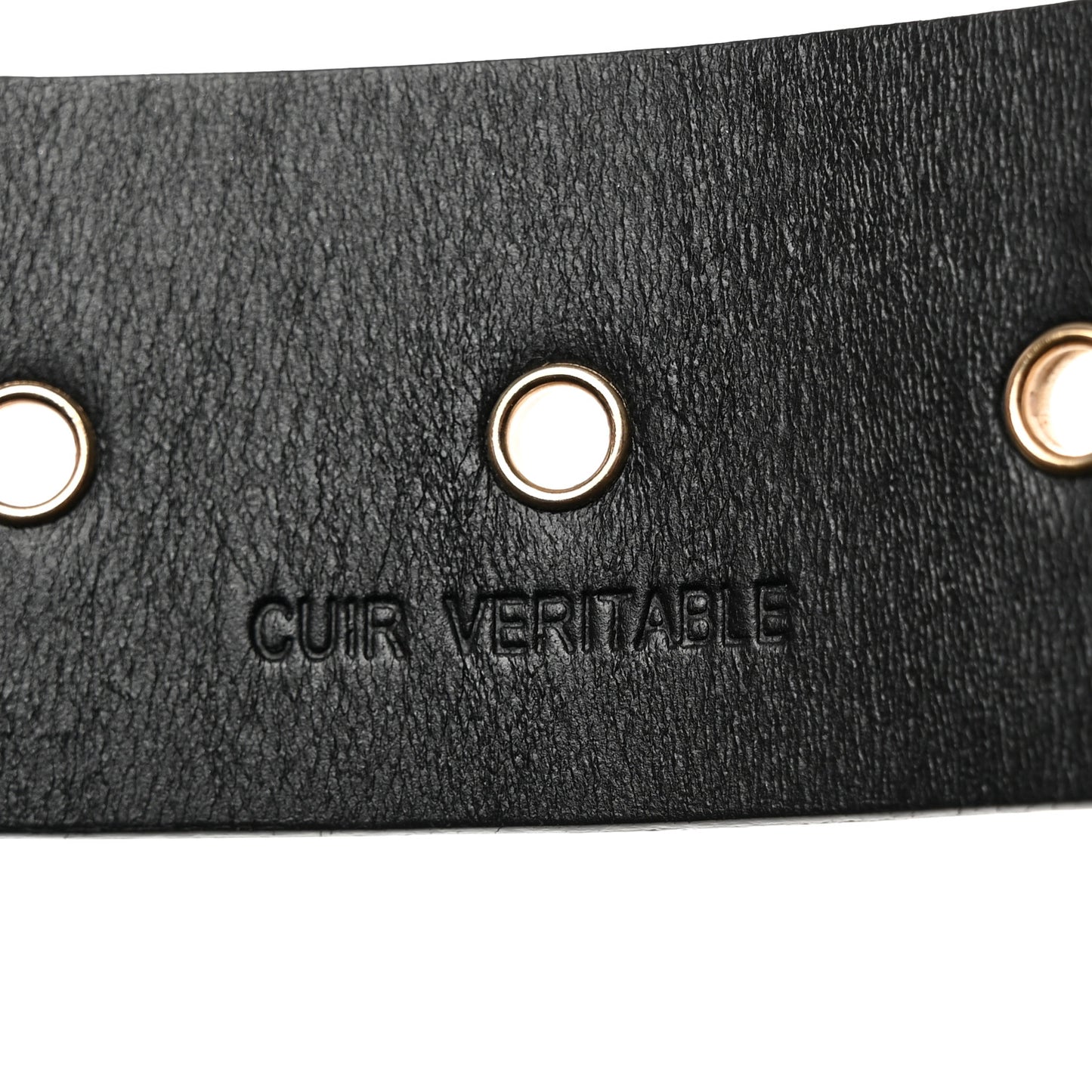 Calfskin Cross Stitch Grommet Belt 80/32 Black