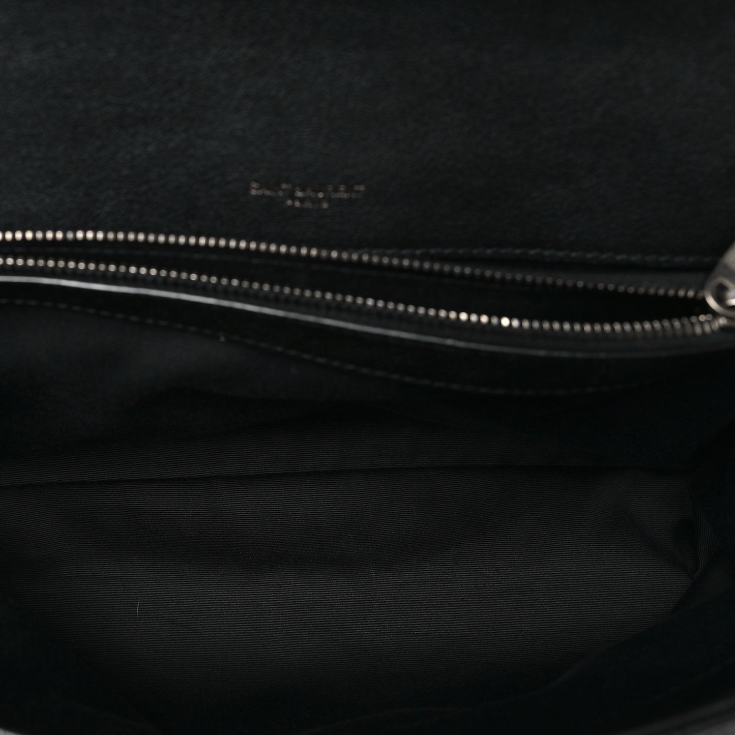 Sheepskin Matelasse Chevron Monogram Large College Satchel Black
