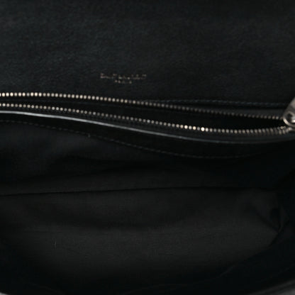 Saint Laurent Sheepskin Matelasse Chevron Monogram Large College Satchel Black 5 of 10