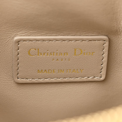 Christian Dior Calfskin Macrocannage Medium Diortravel Nomad Pouch Sand 6 of 10