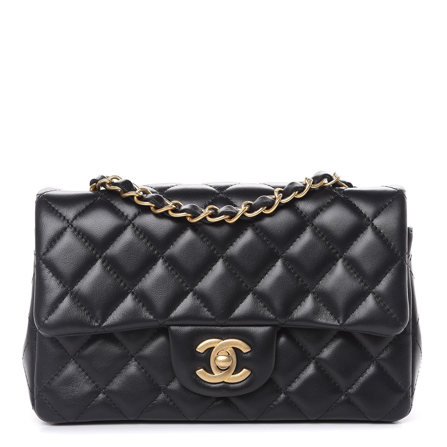 Chanel Lambskin Quilted Mini Rectangular Flap Black 1 of 12