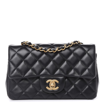 Chanel Lambskin Quilted Mini Rectangular Flap Black 1 of 12