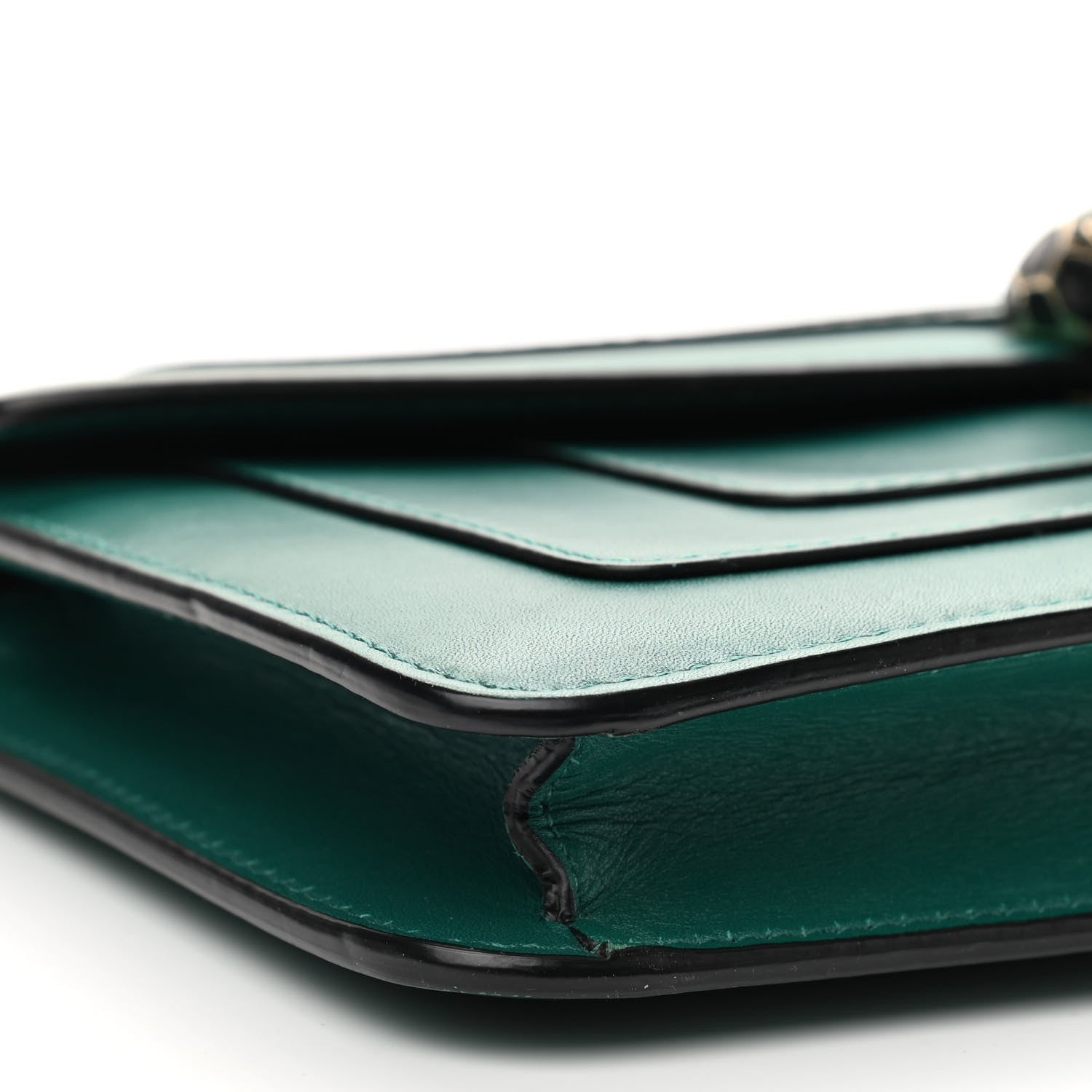Bulgari Calfskin Serpenti Forever Flap Clutch Emerald Green 7 of 9