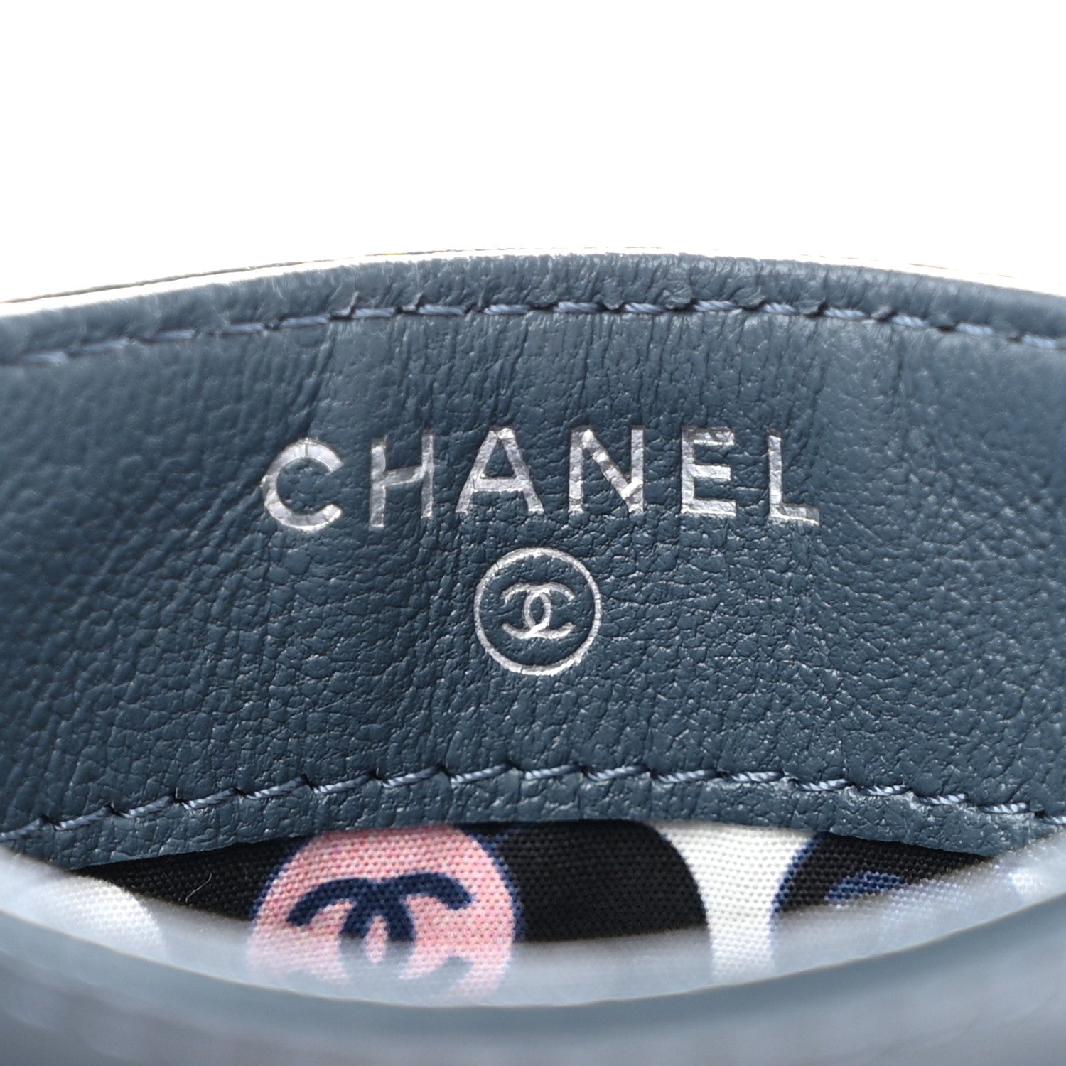 Chanel Lambskin Enamel Quilted Card Holder Blue 6 of 10