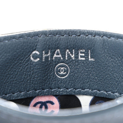 Chanel Lambskin Enamel Quilted Card Holder Blue 6 of 10