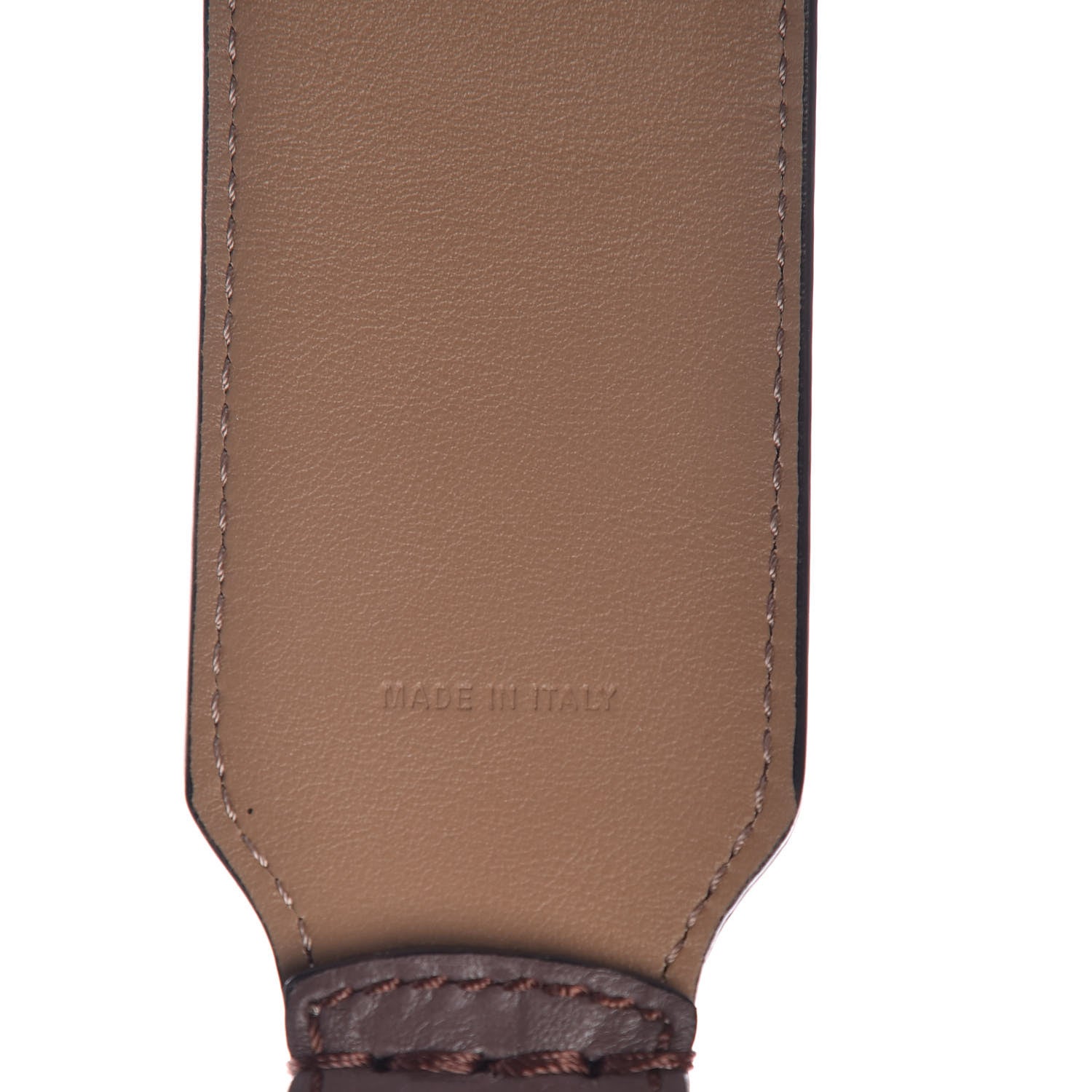 Fendi Calfskin FF 1974 Embossed Strap You Brown 4 of 4