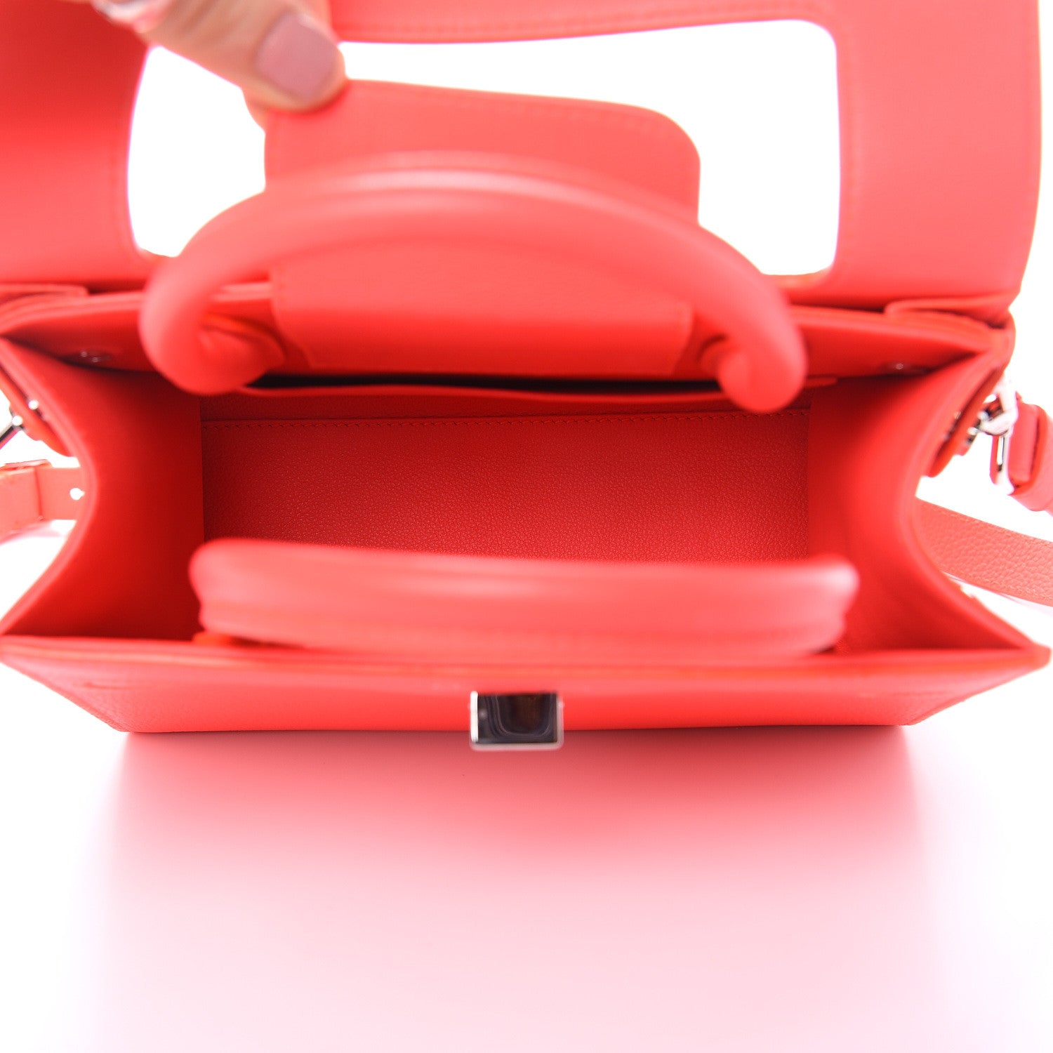 Christian Dior Grained Calfskin Mini Diorever Flap Fluorescent Goji Pink 5 of 11