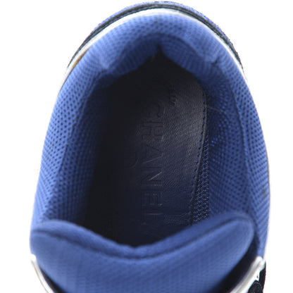 Chanel Suede Calfskin CC Sneakers 39 Blue Black 7 of 13