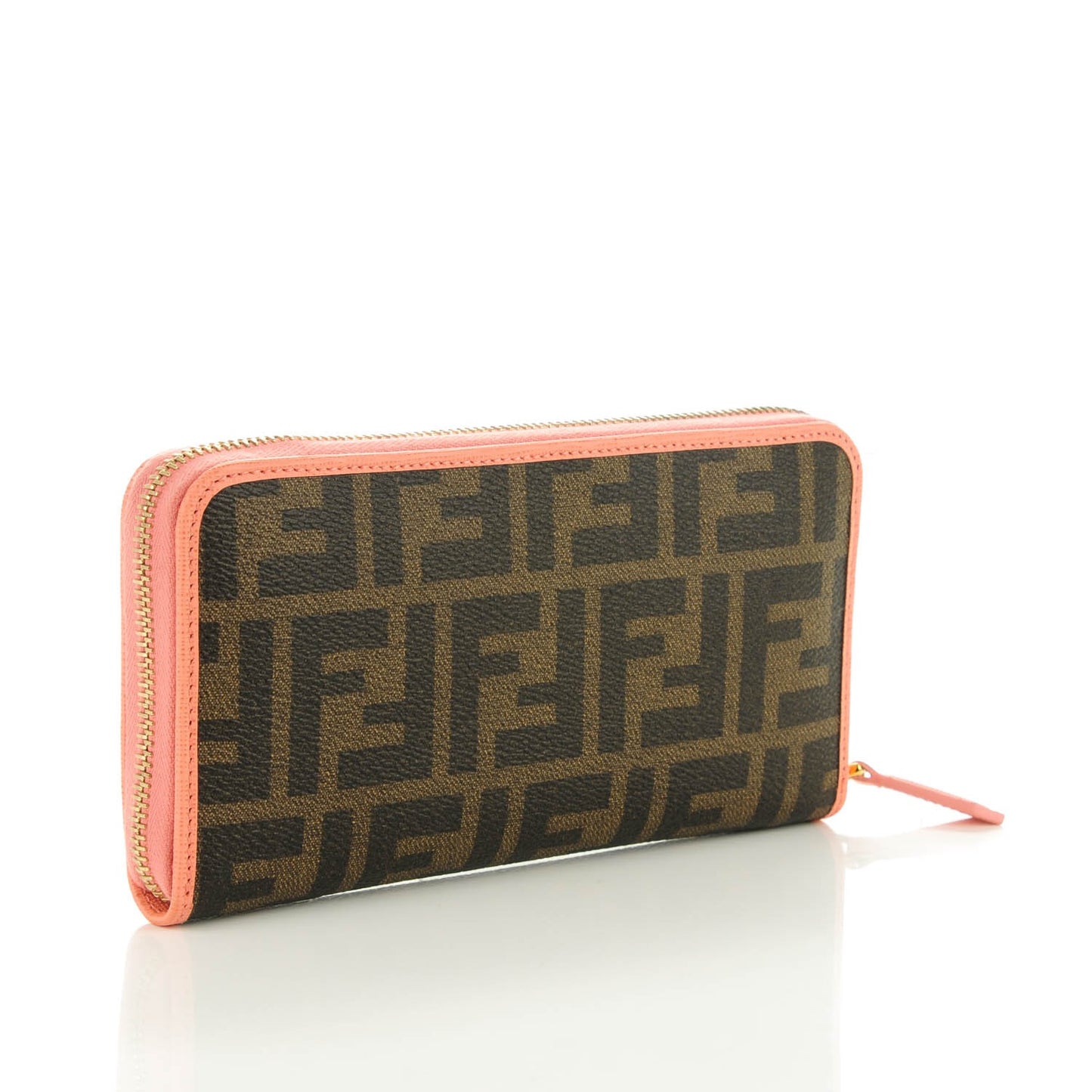 Zucca Spalmati Vitello Elite Zip Around Wallet Tobacco Pesca