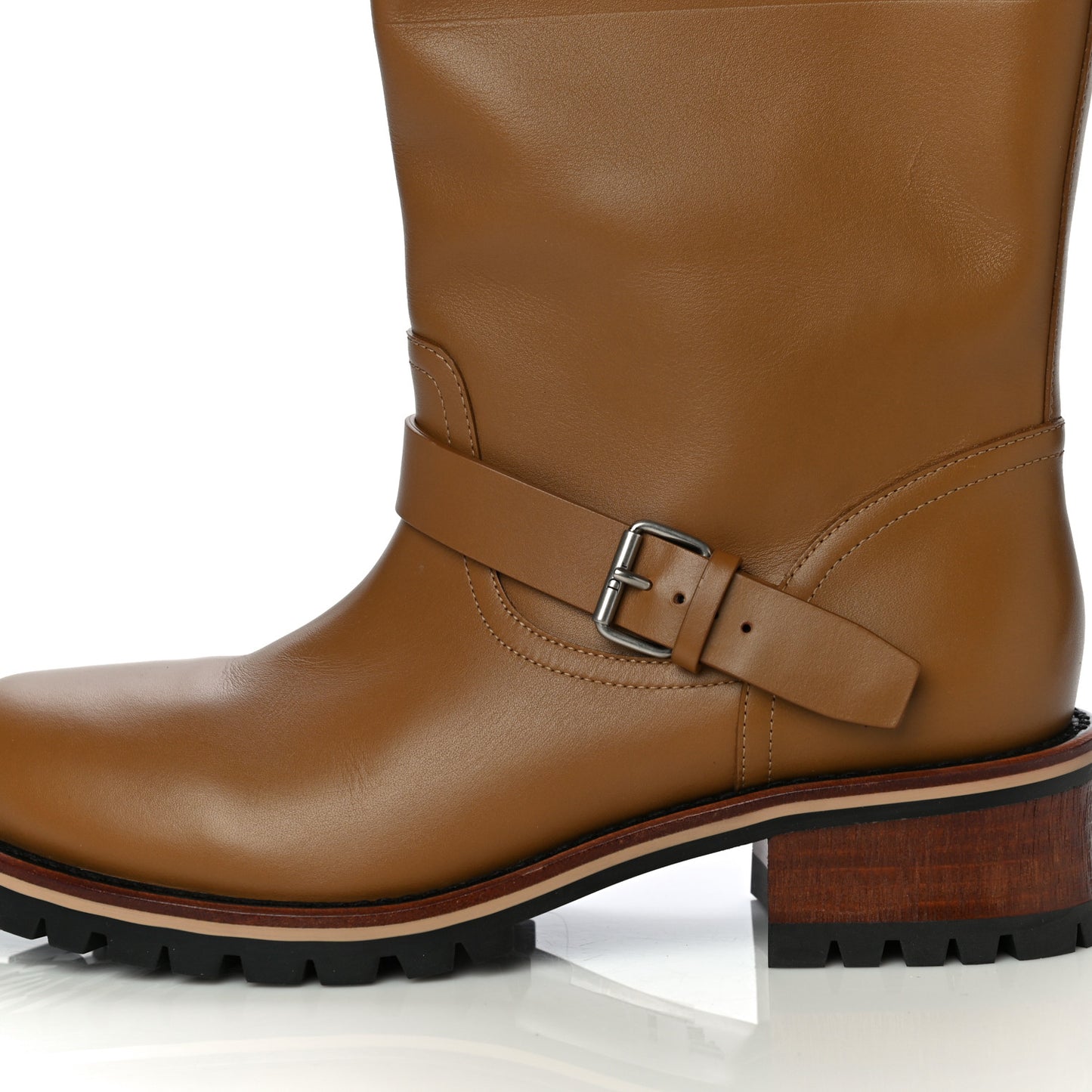 Calfskin Embossed Dior Quest 35mm Biker Boots 39 Natural